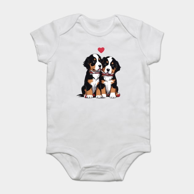 baby bernese mountain puppy Baby Bodysuit by animegirlnft